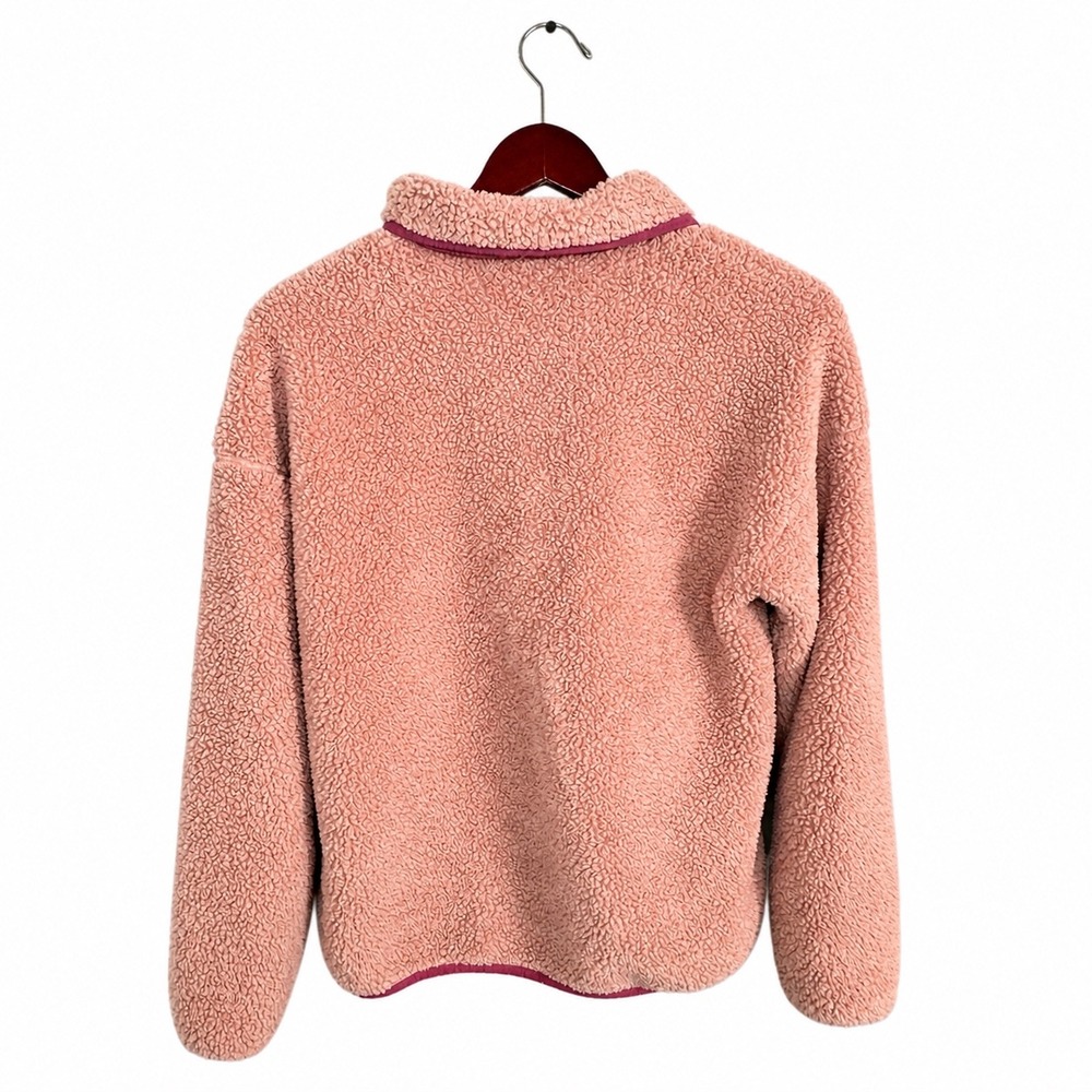Spyder Pink Sherpa Fleece Pullover Womens Medium Snap Cozy Jacket M - Picture 3 of 7